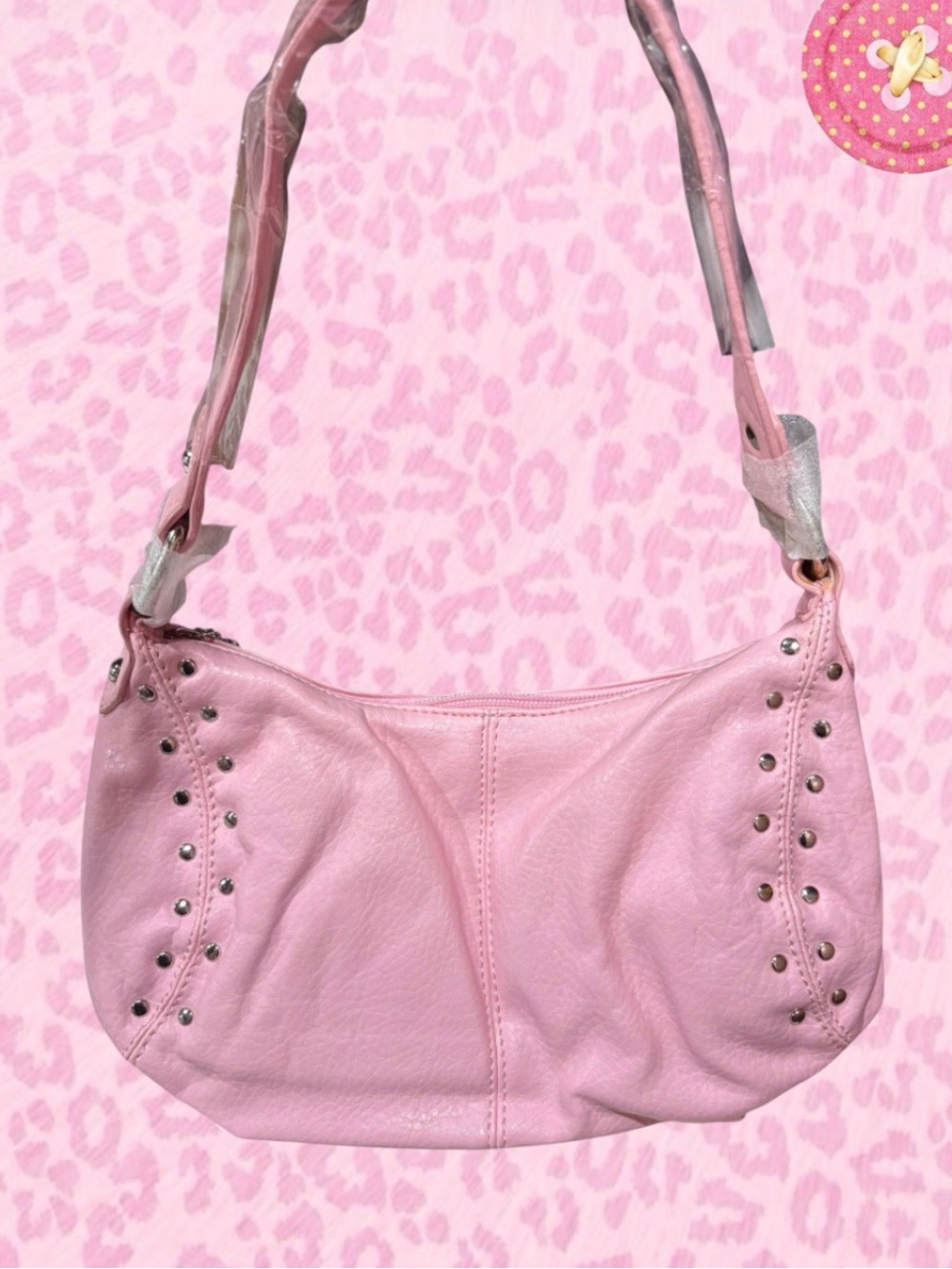 Y2K Pink Studded Shoulder Bag
